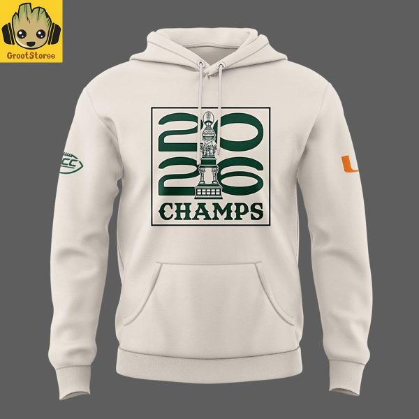 Miami Hurricanes Fiesta Bowl Champions 2026 B2A Beige Hoodie