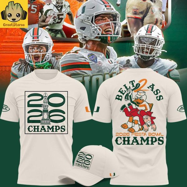 Miami Hurricanes Fiesta Bowl Champions 2026 B2A Beige Hoodie
