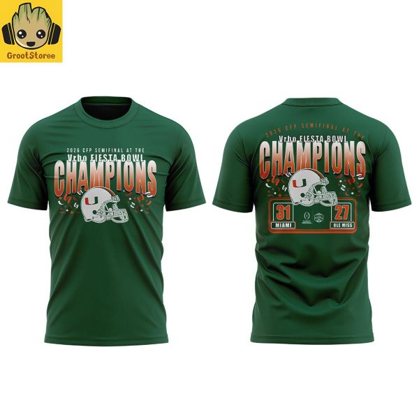 Miami Hurricanes Vrbo Fiesta Bowl Champions 2026 Final Score Hoodie T Shirt