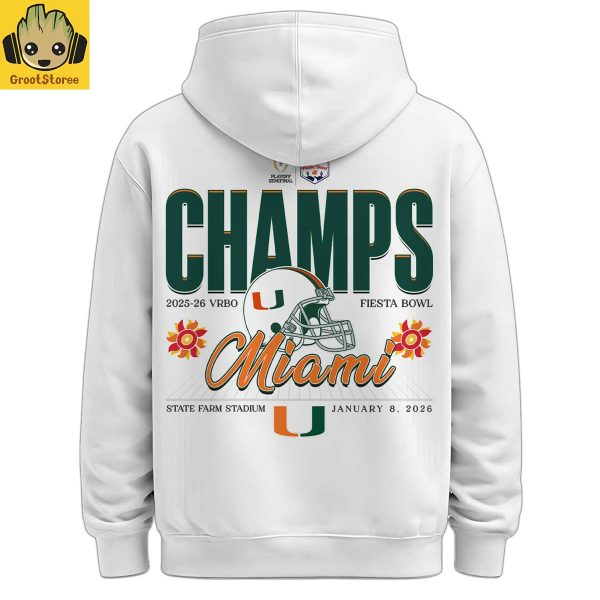 Miami Hurricanes Vrbo Fiesta Bowl Champions 2026 Time To Shine Hoodie T Shirt