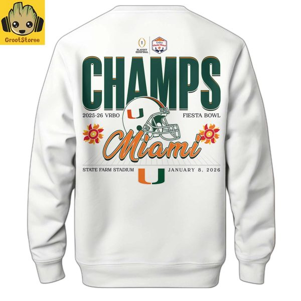 Miami Hurricanes Vrbo Fiesta Bowl Champions 2026 Time To Shine Hoodie T Shirt