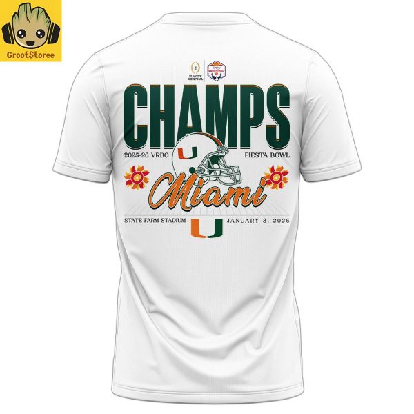 Miami Hurricanes Vrbo Fiesta Bowl Champions 2026 Time To Shine Hoodie T Shirt