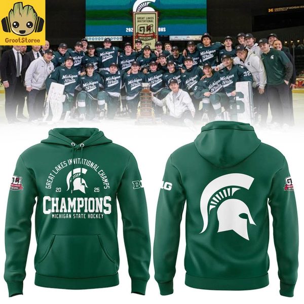Michigan State Hockey 2025 Great Lakes Invitational Champions Hoodie
