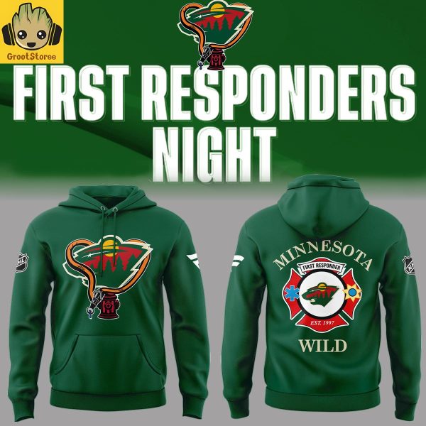 Minnesota Wild x First Responders Night 2026 Green Hoodie Shirt