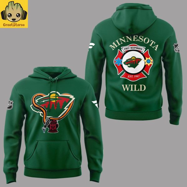 Minnesota Wild x First Responders Night 2026 Green Hoodie Shirt