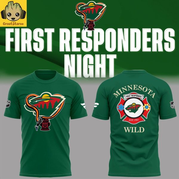 Minnesota Wild x First Responders Night 2026 Green Hoodie Shirt