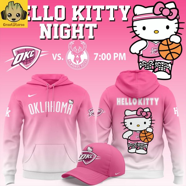 Oklahoma City Thunder x Hello Kitty Night Pink 2026 Hoodie Shirt