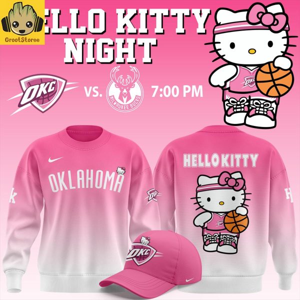 Oklahoma City Thunder x Hello Kitty Night Pink 2026 Hoodie Shirt