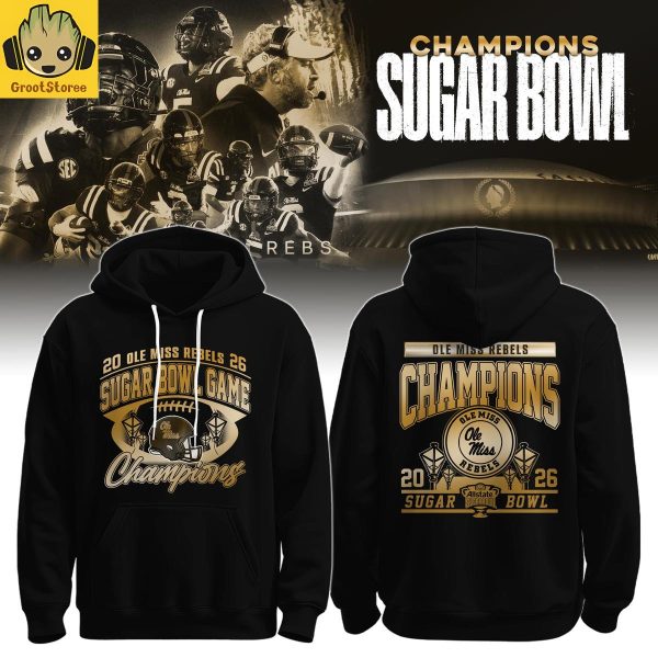 Ole Miss Rebels 2026 Sugar Bowl Champions Gold Hoodie Shirt