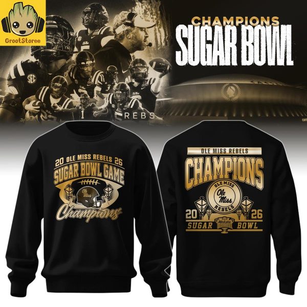 Ole Miss Rebels 2026 Sugar Bowl Champions Gold Hoodie Shirt