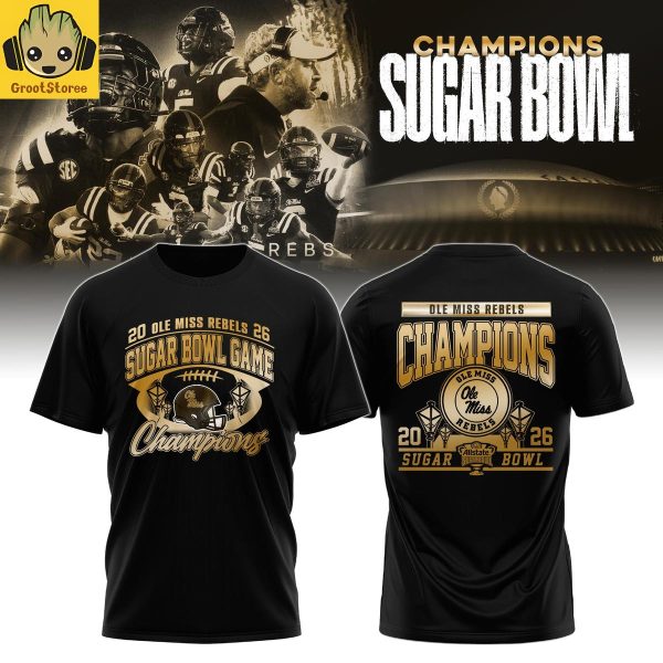 Ole Miss Rebels 2026 Sugar Bowl Champions Gold Hoodie Shirt