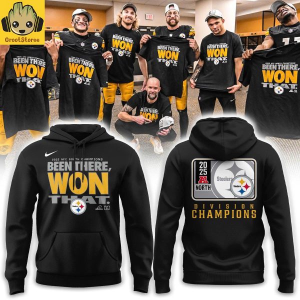 Pittsburgh Steelers AFC North Division Champions 2025 Locker Room Trophy Hoodie T-Shirt