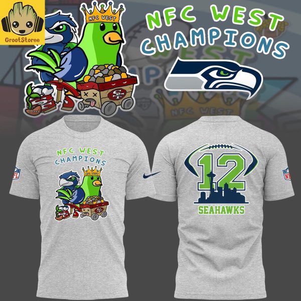 Seattle Seahawks NFC West Champions 2025 Gray Hoodie T Shirt