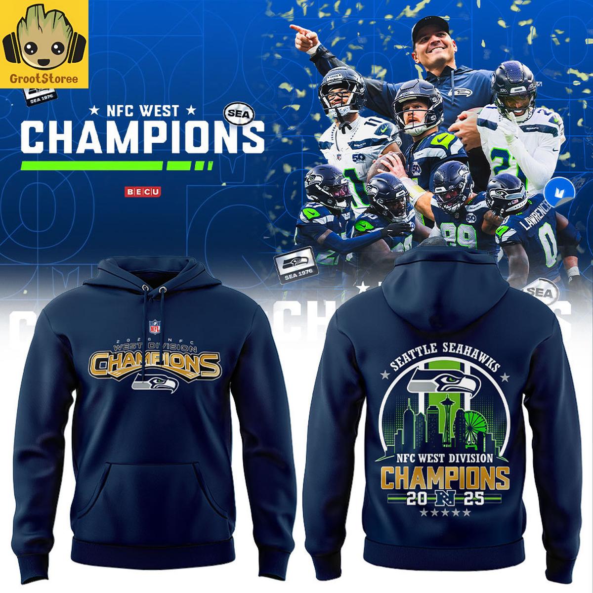 Seattle Seahawks NFC West Division Champions 2025 Hoodie T-Shirt Seattle Seahawks NFC West Division Champions 2025 Hoodie T-Shirt