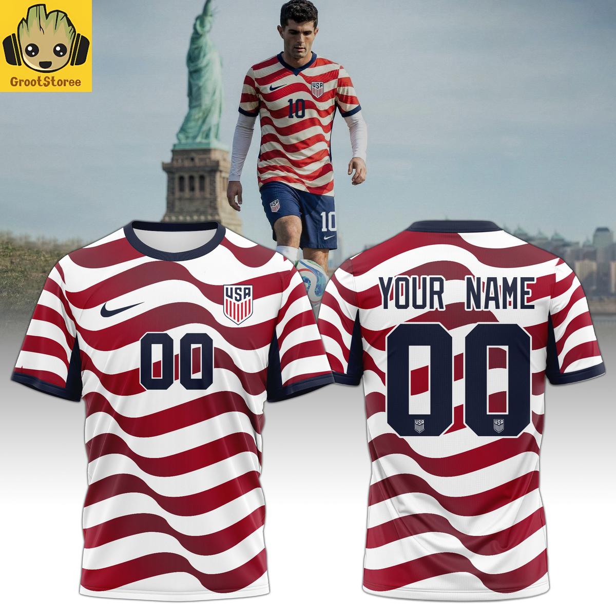 USA National Soccer Team 2026 Home Jersey Personalized T-Shirt USA National Soccer Team 2026 Home Jersey Personalized T-Shirt