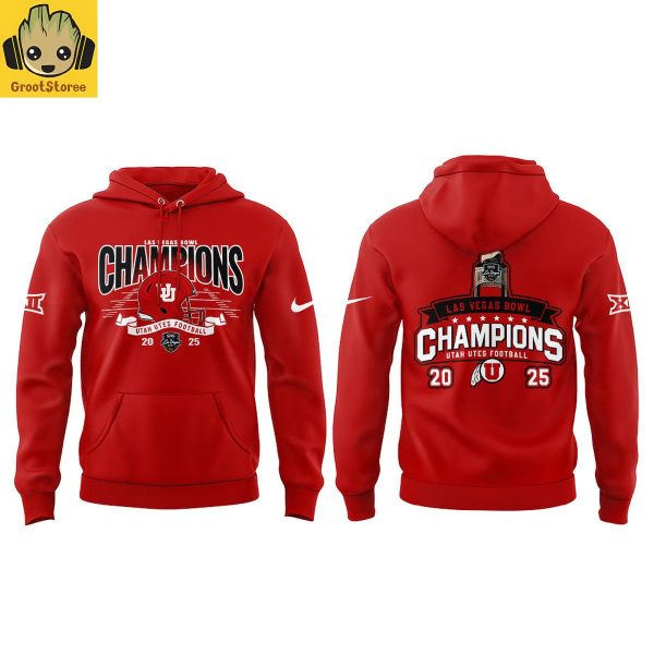 Utah Utes Las Vegas Bowl Champions 2025 Red Hoodie T Shirt