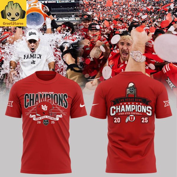 Utah Utes Las Vegas Bowl Champions 2025 Red Hoodie T Shirt