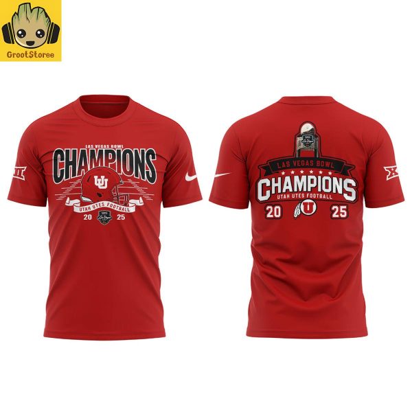 Utah Utes Las Vegas Bowl Champions 2025 Red Hoodie T Shirt